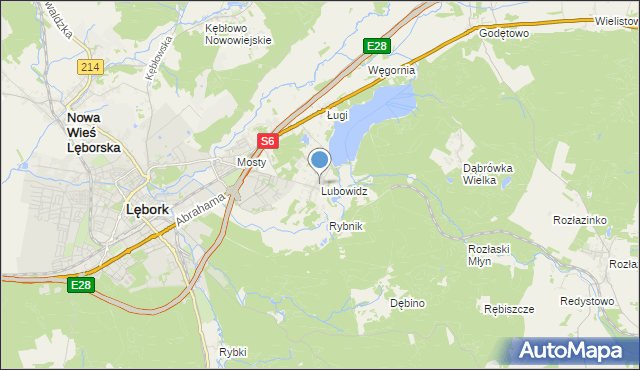 mapa Lubowidz, Lubowidz gmina Nowa Wieś Lęborska na mapie Targeo